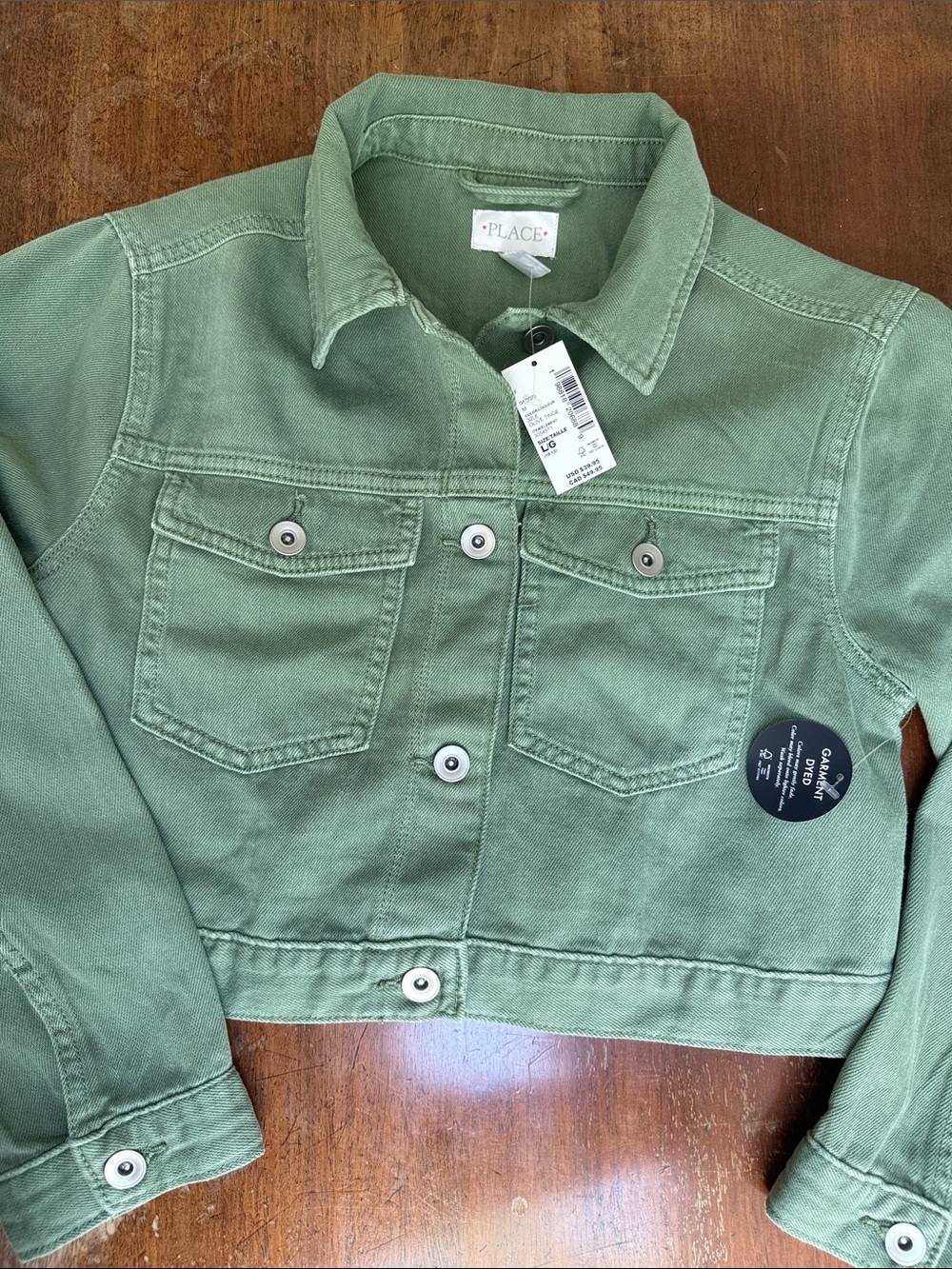New with Tags- Children’s Place Girls love Green Jean Jacket